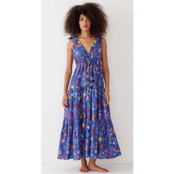 J. Crew Dresses & Skirts - J.Crew Dauphinette X Tie-Shoulder Maxi Cover-Up Dress Cornucopia Floral XL $248